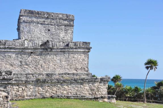 As impessionantes ruínas mayas de Tulum, em frente ao mar caribenho, na península do Yucatán, no México